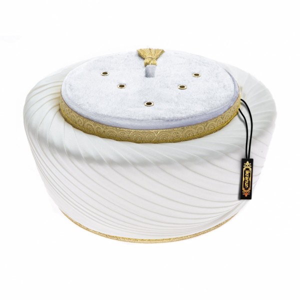 Şecaat Krem Sari Simli Beyaz Sarık